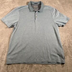 Ted‎ Baker London Polo Shirt Mens Sz 6 Blue Short Sleeve Classic Style